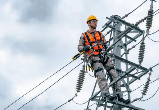 Utility electrical fall protection system